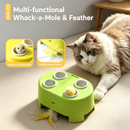 3‑in‑1 Whack‑a‑Mole Interactive Cat Toy