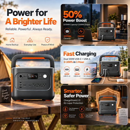 1070Wh Solar Generator Kit + FREE 200W Solar Panel