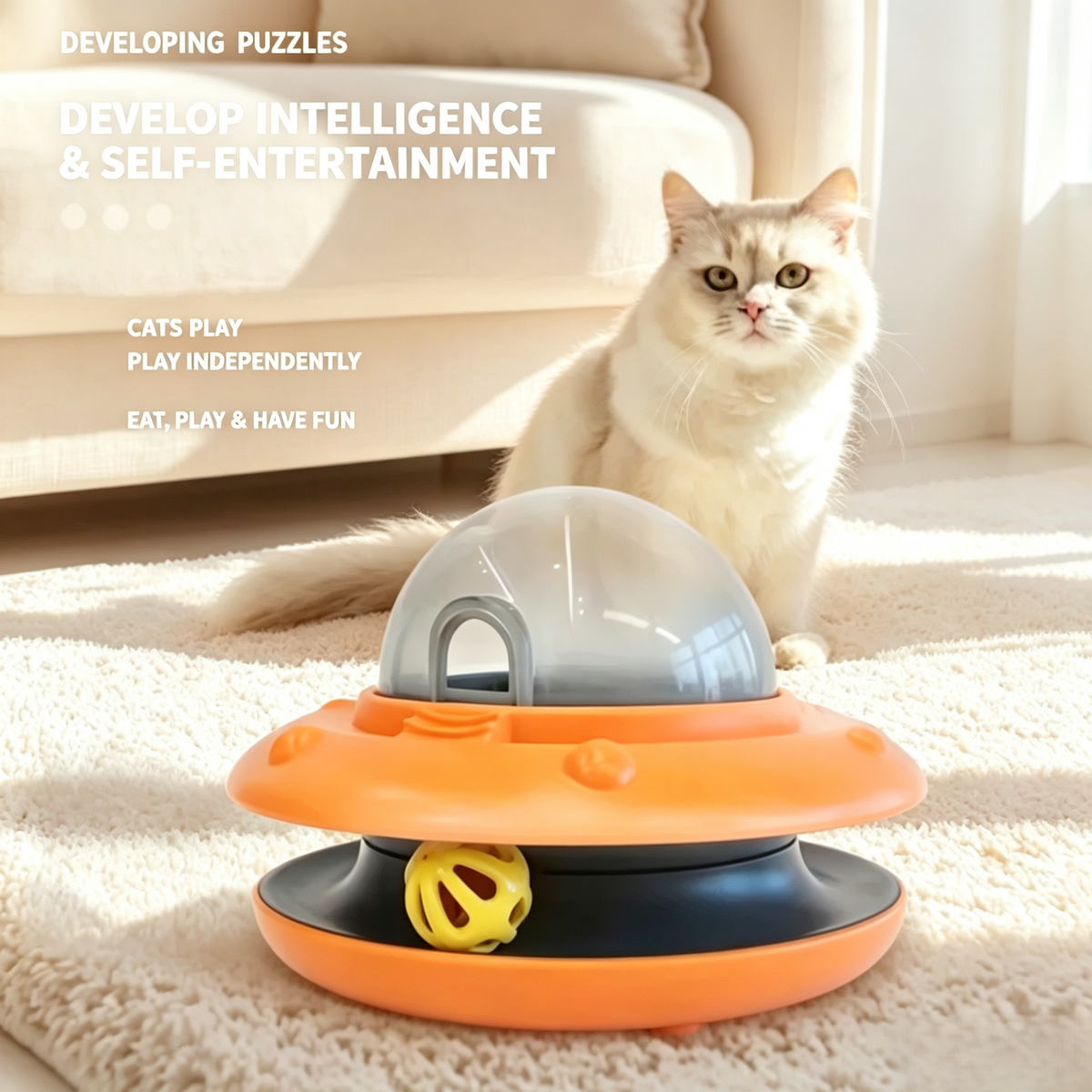 UFO Interactive Cat Treat Dispenser Toy