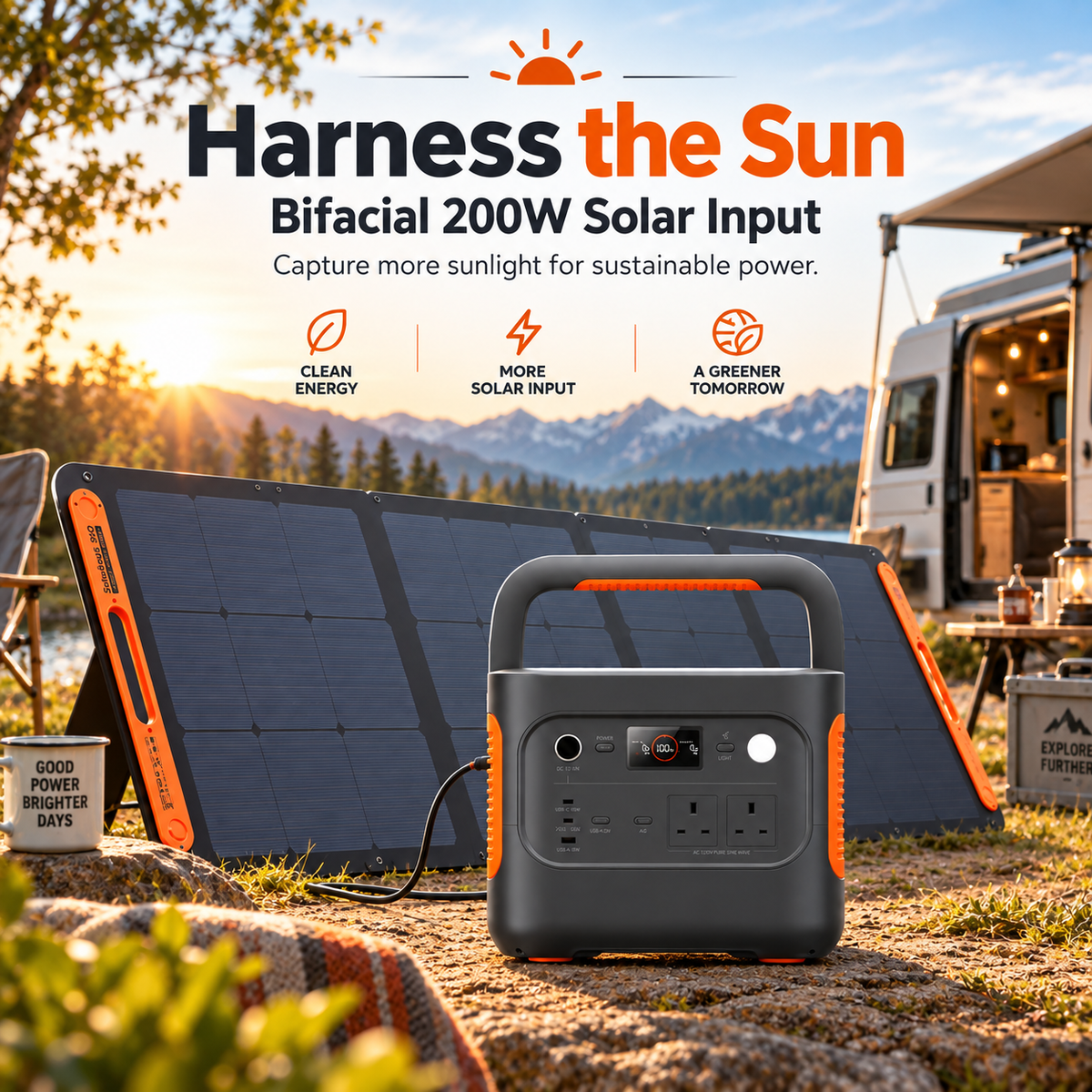 1070Wh Solar Generator Kit + FREE 200W Solar Panel