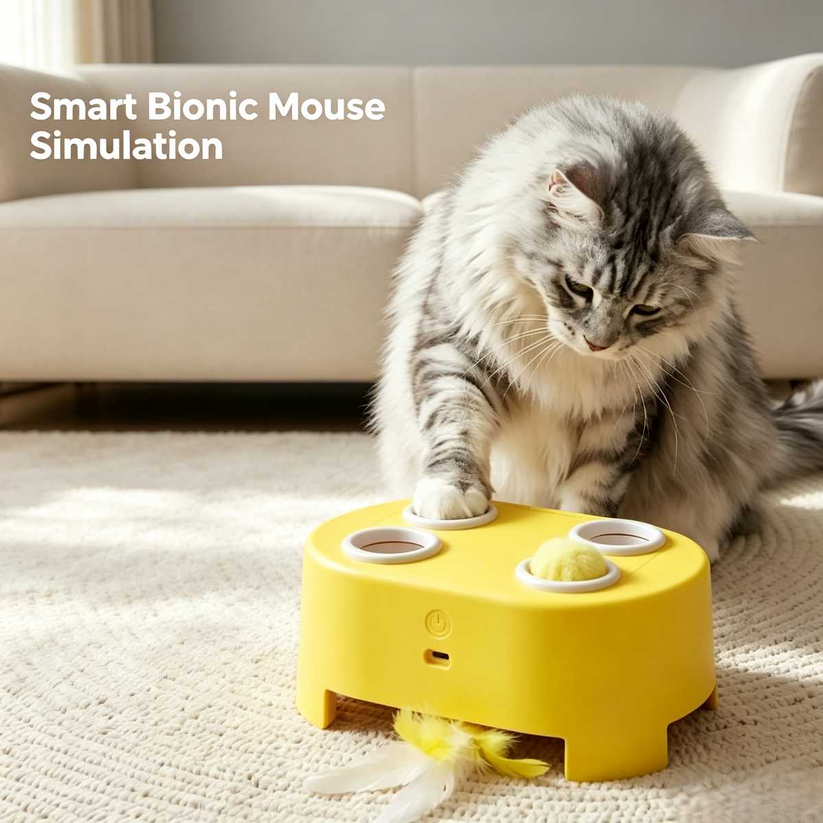 3‑in‑1 Whack‑a‑Mole Interactive Cat Toy