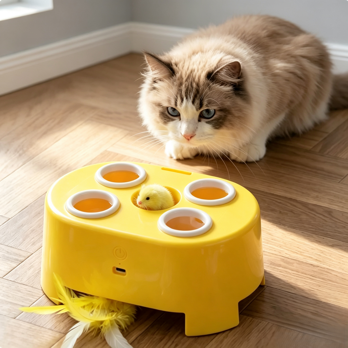 3‑in‑1 Whack‑a‑Mole Interactive Cat Toy