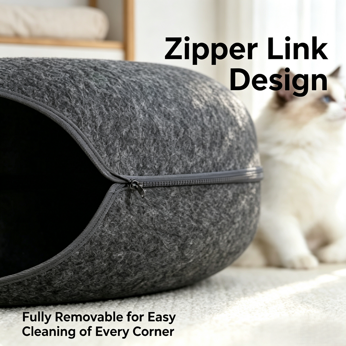 Donut Tunnel Cat Bed 2‑in‑1 Play &amp; Sleep Cat Cave