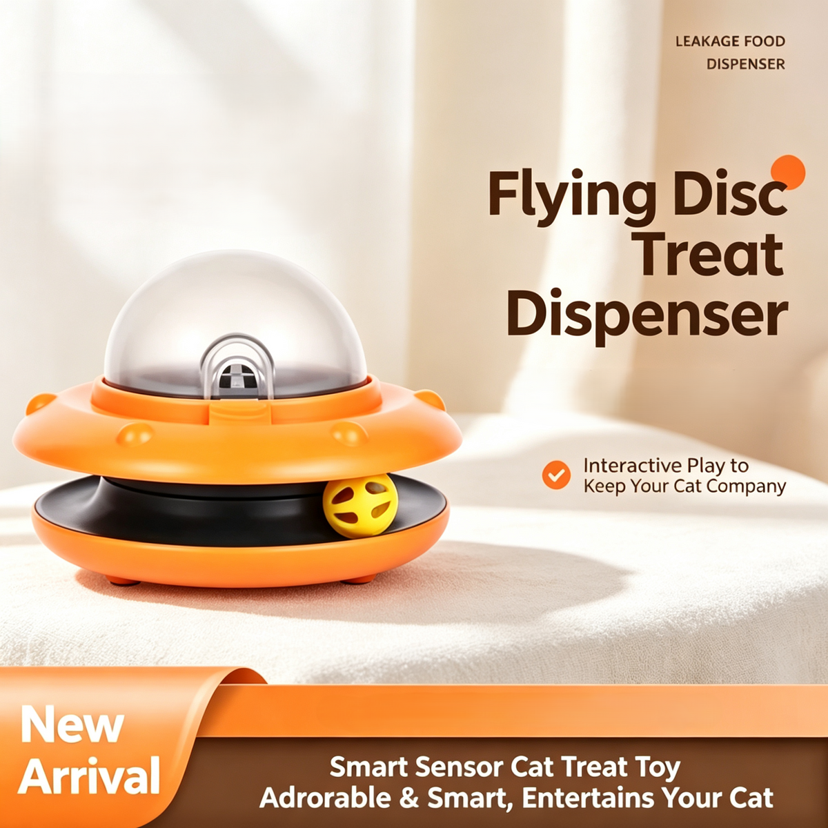 UFO Interactive Cat Treat Dispenser Toy